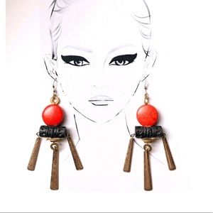 Asian inspired, dangling earrings